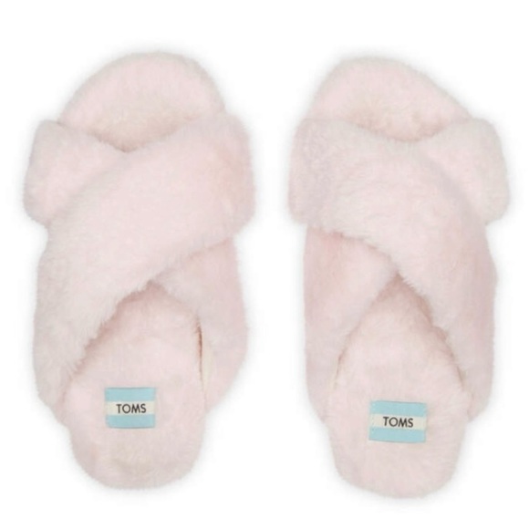 Toms Women's Susie Eva Pink Faux Fur Slip On Slippers Slides Size 6 - Picture 6 of 7